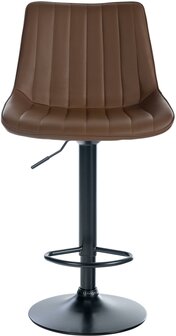 2-delige set barkruk Tino kunstleer zwart, Bruin