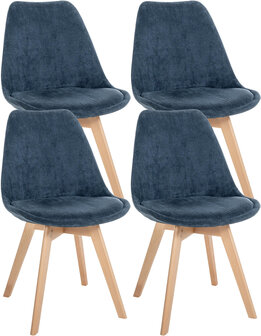 4-delige set stoel Loneras Cird, Blauw