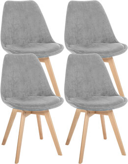 4-delige set stoel Loneras Cird, Grijs