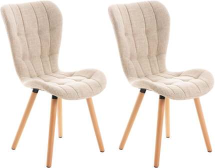 2-delige set stoel Alde Stof, Creme