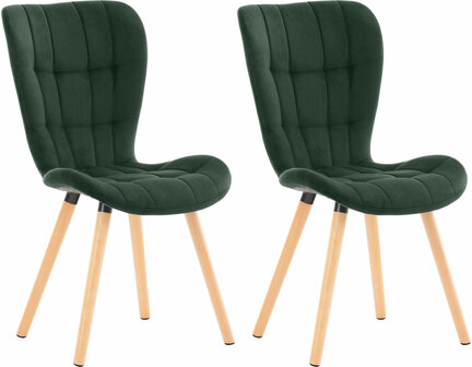 2-delige set stoel Alde fluweel, Groen