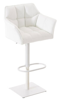 2-delige set barkruk Domasa kunstleer wit, Wit