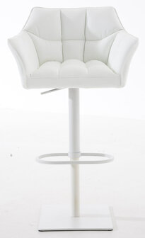 2-delige set barkruk Domasa kunstleer wit, Wit