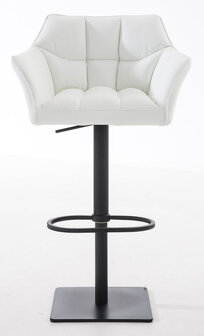 2-delige set barkrukken Domasa kunstleer zwart, Wit