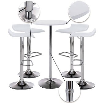 4-delige Bartafel Set Isbirg, Wit
