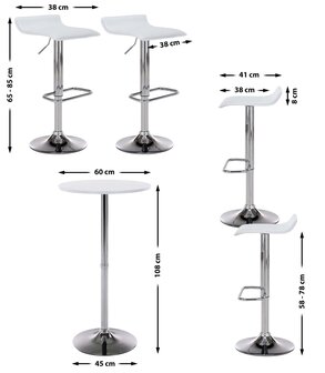 4-delige Bartafel Set Isbirg, Wit