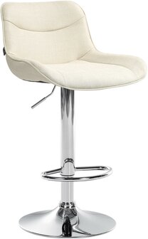 Barkruk Venoro Stof chroom, Creme
