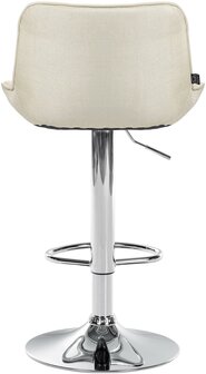 Barkruk Venoro Stof chroom, Creme