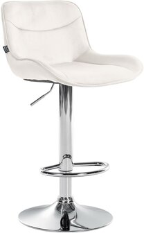 Barkruk Venoro Fluweel chroom, Creme
