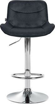 Barkruk Venoro Fluweel chroom, Zwart