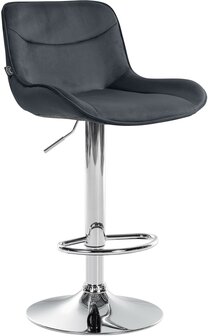 Barkruk Venoro Fluweel chroom, Zwart
