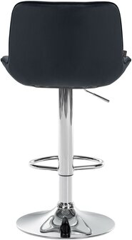 Barkruk Venoro Fluweel chroom, Zwart