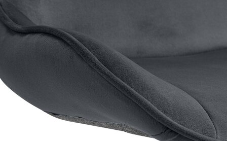 Barkruk Venoro Fluweel chroom, Zwart