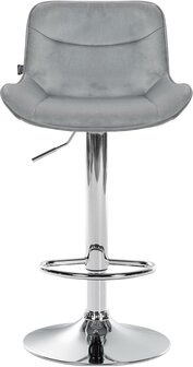 Barkruk Venoro Fluweel chroom, Grijs