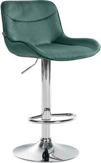 Barkruk Venoro Fluweel chroom, Groen