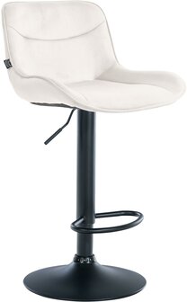 Barkruk Venoro Fluweel zwart, Creme