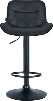 Barkruk Venoro Fluweel zwart, Zwart