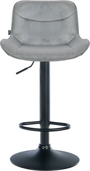 Barkruk Venoro Fluweel zwart, Grijs