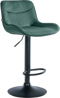 Barkruk Venoro Fluweel zwart, Groen
