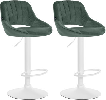 2-delige set barkrukken Melit fluweel W, Groen