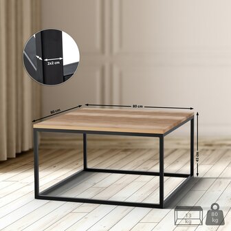 Bijzettafel Montea 80x80x45 cm, 