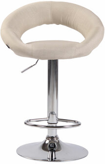 Barkruk Alindo Stof chroom, Creme