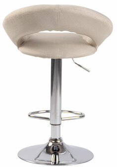 Barkruk Alindo Stof chroom, Creme