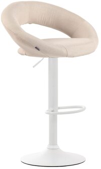 2-delige set barkrukken Alindo stof wit, Creme