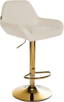 Barkruk Braga Goud Stof, Creme