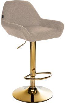 Barkruk Braga Goud Stof, Taupe