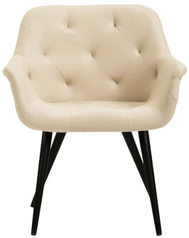 Eetkamerstoel Longfard Kunstleer, Creme