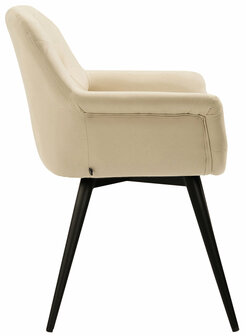 Eetkamerstoel Longfard Kunstleer, Creme