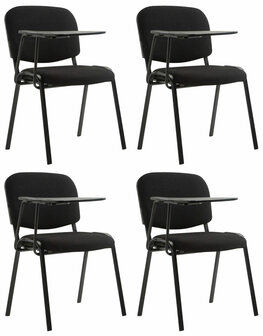 4-delige set stoelen Kin met klaptafel stof, Zwart