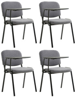 4-delige set stoelen Kin met inklapbare tafel stof, Grijs