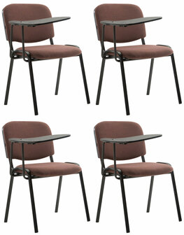 4-delige set stoelen Kin met klaptafel stof, Bruin
