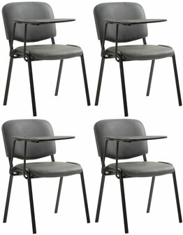 4-delige set stoelen Kin met inklapbare kunstlederen tafel, Grijs