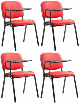 4-delige set stoelen Kin met inklapbare kunstlederen tafel, Rood