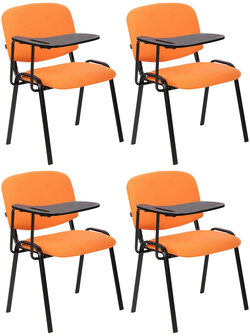 4-delige set stoelen Kin met klaptafel stof, Oranje