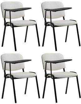 4-delige set stoelen Kin met inklapbare kunstlederen tafel, Wit