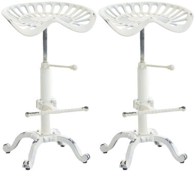 2-delige set barkruk Betch, Wit
