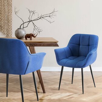 Eetkamerstoel Resivello Stof, Blauw