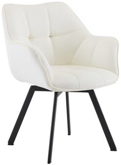 Eetkamerstoel Jirdo Fluweel, Creme