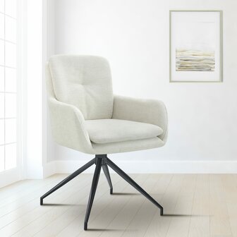 Eetkamerstoel Peckitt Stof, Creme