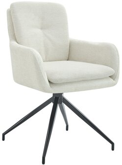 Eetkamerstoel Peckitt Stof, Creme