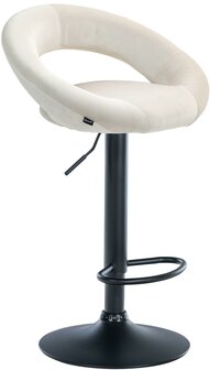 Barkruk Alindo Fluweel zwart, Creme