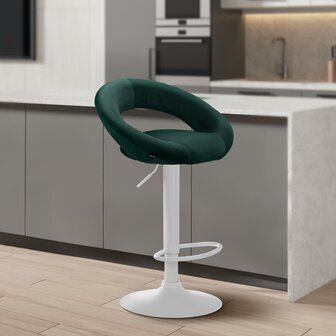 Barkruk Alindo Fluweel wit, Groen