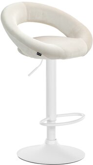 Barkruk Alindo Fluweel wit, Creme