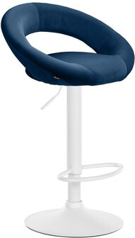 Barkruk Alindo fluweel wit, Blauw