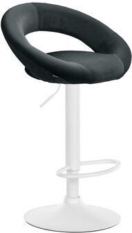 Barkruk Alindo fluweel wit, Zwart