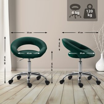 Werkkruk Alindo Fluweel, Groen